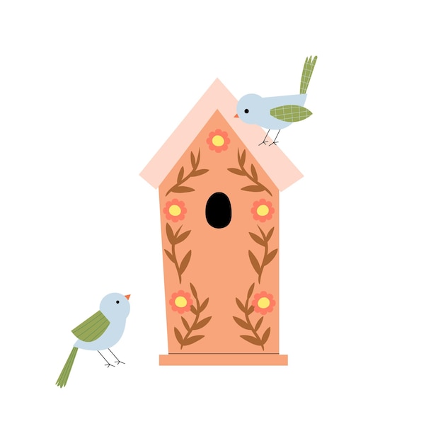 Vector veel schattige huizen voor vogels met verschillende vormen en decoraties