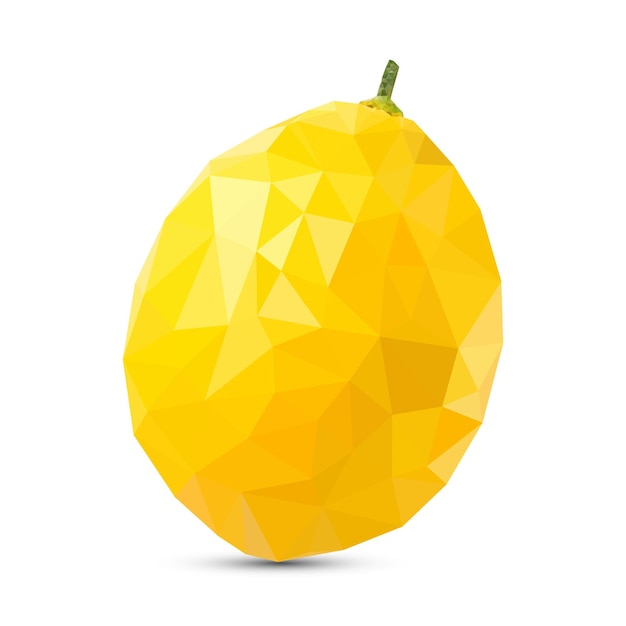 Veelhoek Citroen vectorillustratie Gele veelhoekige vruchten geïsoleerd op witte backgroundxA