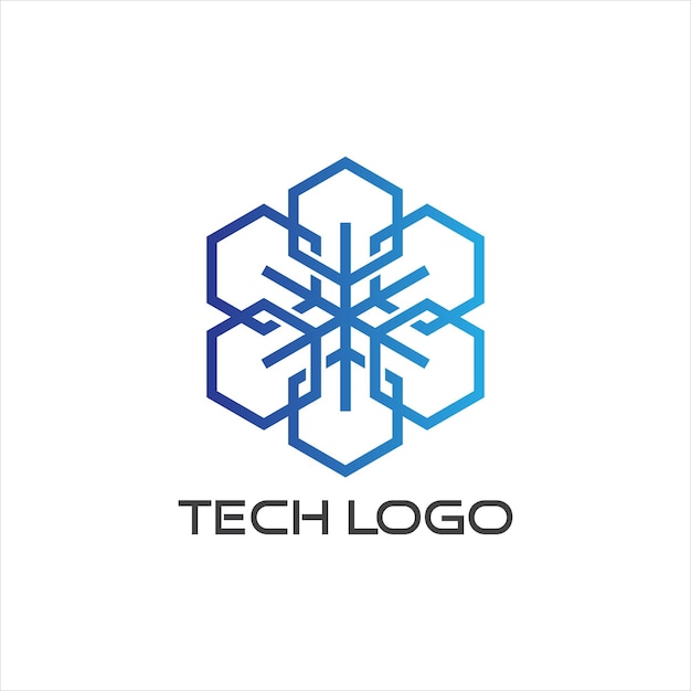 Veelhoek creatief tech logo ontwerp vormpictogram.