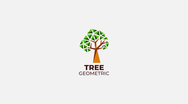 Veelhoek geometrische boom vector pictogram logo ontwerp illustratie