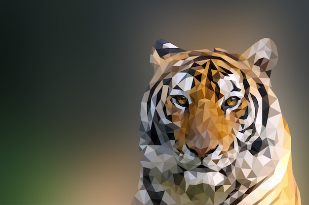 Veelhoekige geometrische tiger dierlijke achtergrond