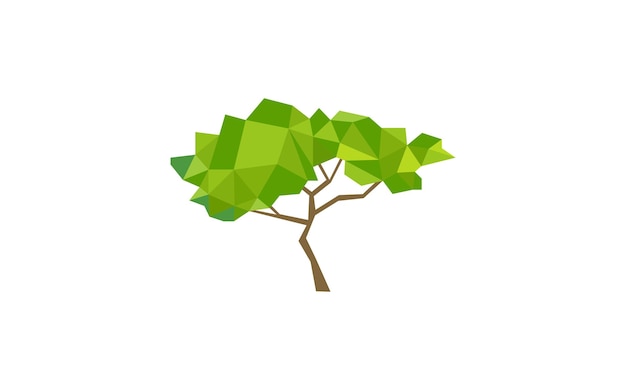 Veelhoekige groene boom vectorillustraties