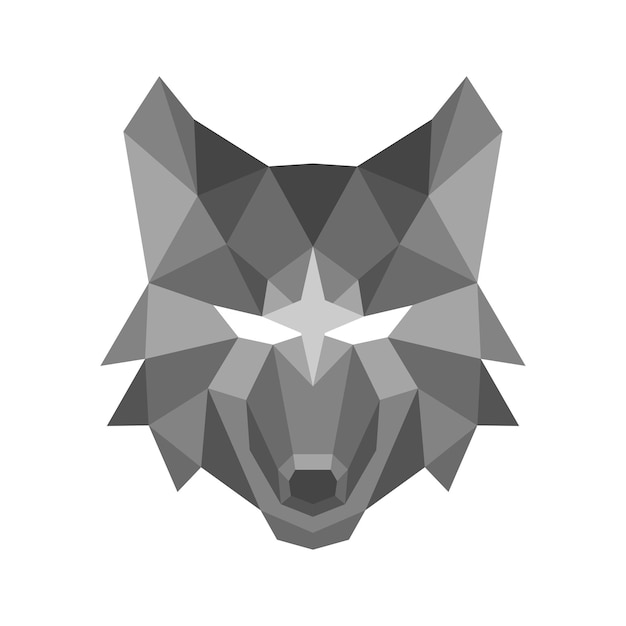 Veelhoekige hoofd wolf logo pictogram vectorillustratie