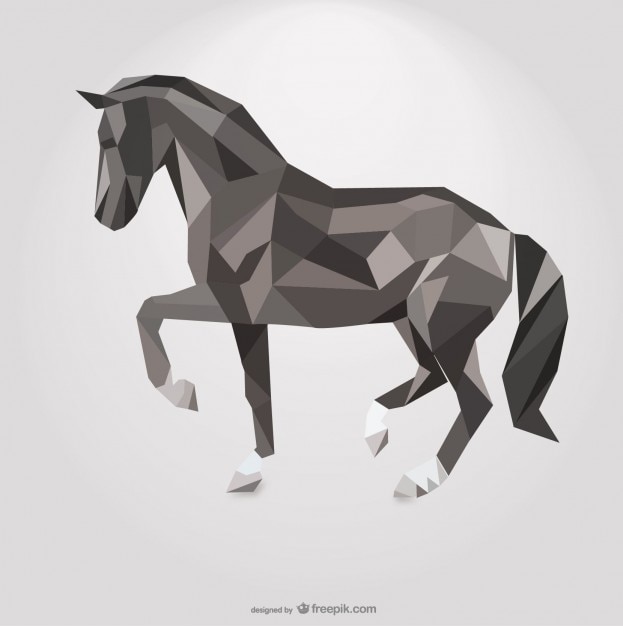 Vector veelhoekige paard geometrische driehoek ontwerp