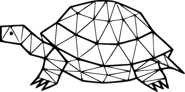 Vector veelhoekige schildpad lineaire geometrische lijn kunst vector