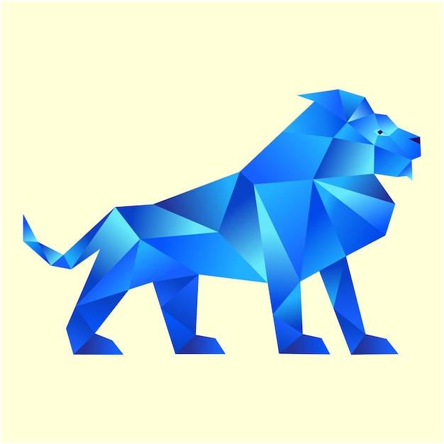 veelhoekige stijl leeuw logo afbeelding