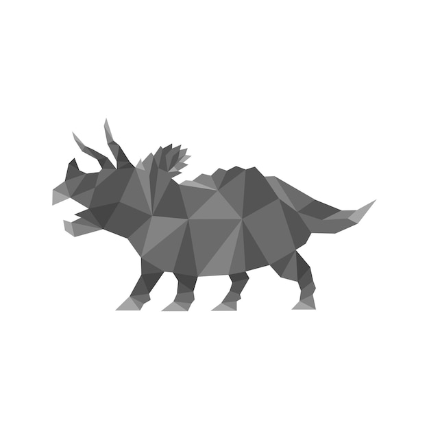 Veelhoekige triceratops dinosaurus logo pictogram vectorillustratie