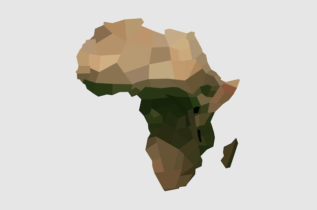 Veelhoekkaart van Afrika, abstracte vectorkaart