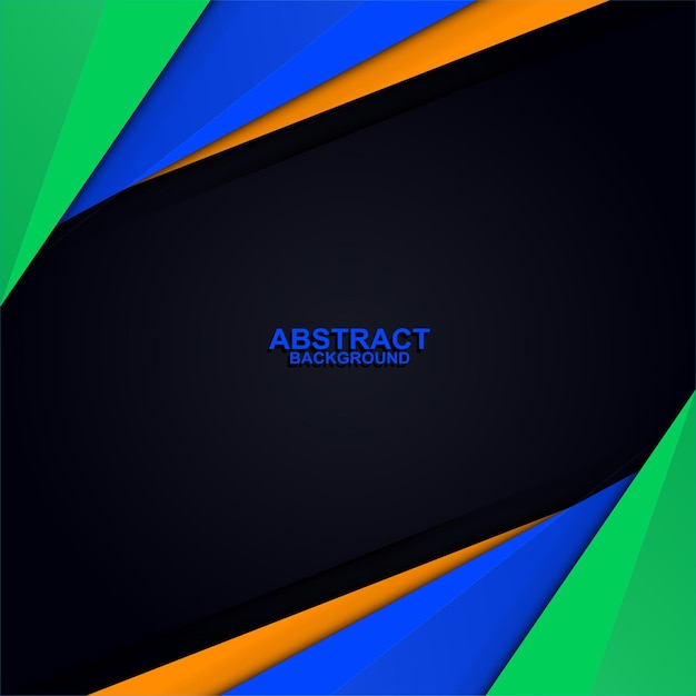 Vector veelkleurige abstracte achtergrond groen blauw en oranje in donkere abstracte background
