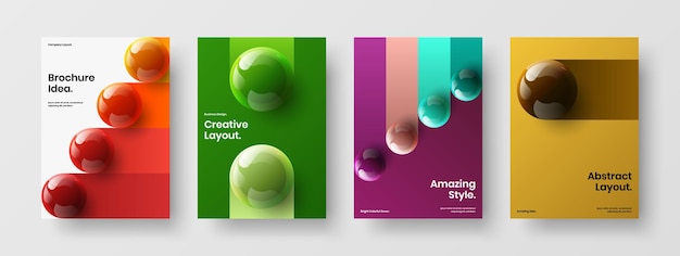 Veelkleurige bedrijfsidentiteit ontwerp vector lay-out set