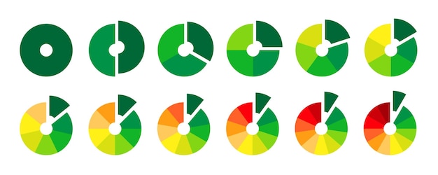 Veelkleurige donut secties collectie Wieldiagrammen diagrammen met gesneden Infographic ronde elementen