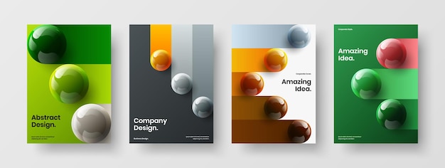 Veelkleurige folder ontwerp vector lay-out bundel