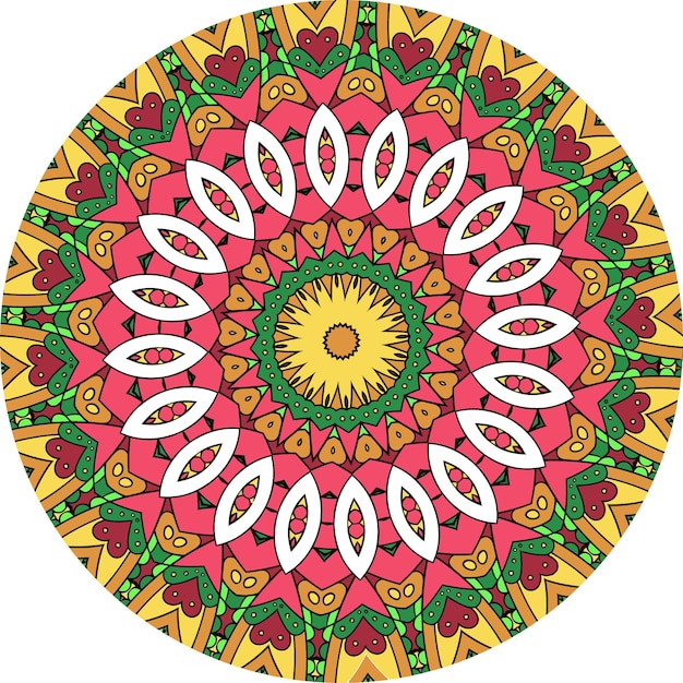 Veelkleurige Mandala-achtergrond. Kleurboek pagina