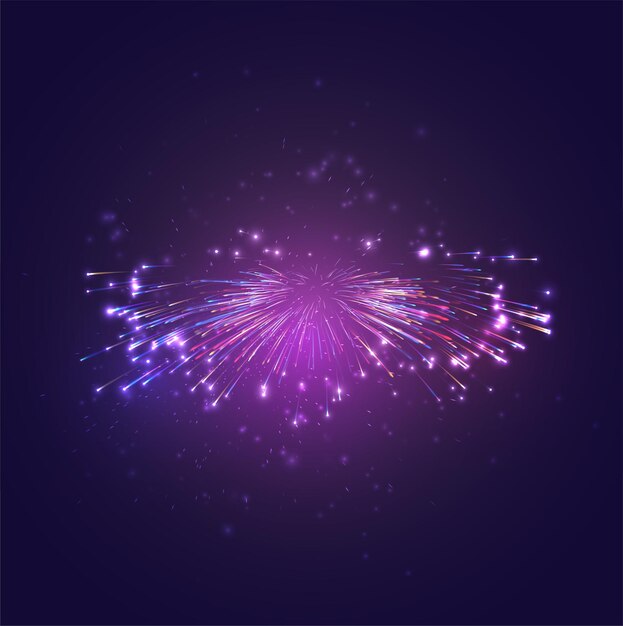Veelkleurige vector vuurwerk, explosie van vreugde in de lucht