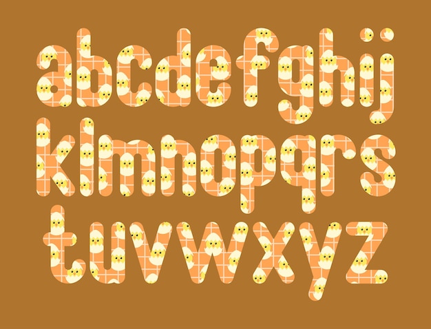 Vector veelzijdige collectie van chick charm alphabet letters voor verschillende toepassingen