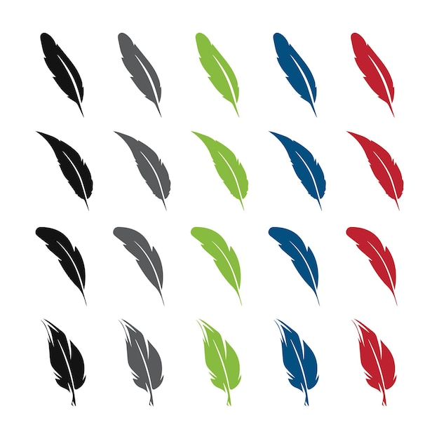veervorm gewichtloze vogel pluim iconen vector afbeelding