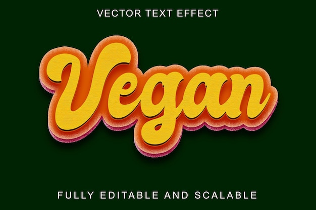 Vector vegan 3d tekst effect