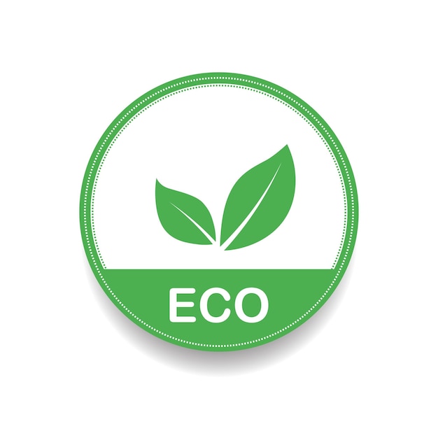 Vegan bio ecology biologische logo en pictogram label tag groen blad pictogram op witte achtergrond