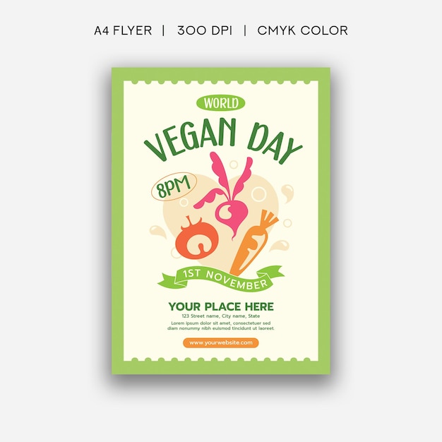 Vector vegan day flyer