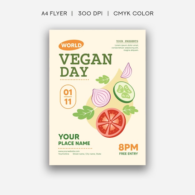 Vector vegan day flyer