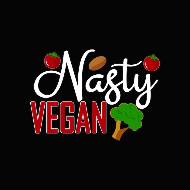 Design t-shirt vegan day, tipografia happy vegan day, illustrazione vettoriale.