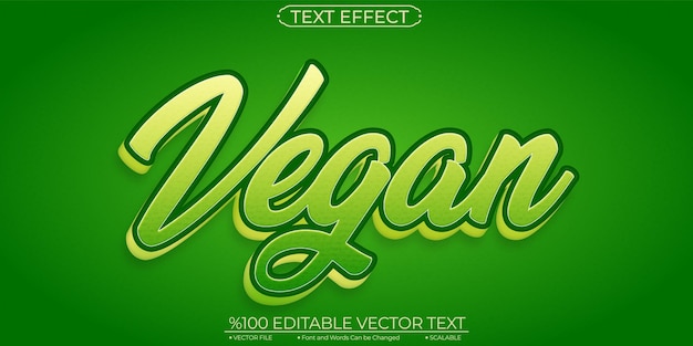 Vegan Editable and Scalable Text Effect