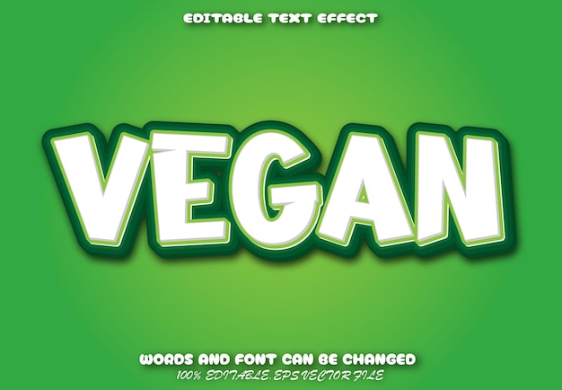 Vegan editable text effect cartoon style