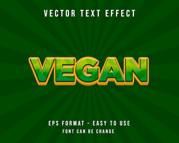 Vegan Editable Text Effect Illustrator