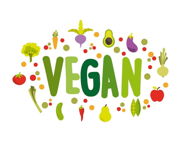 Vector vegan food design, vector illustration eps10 graphic