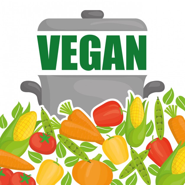 Vector vegan food design.