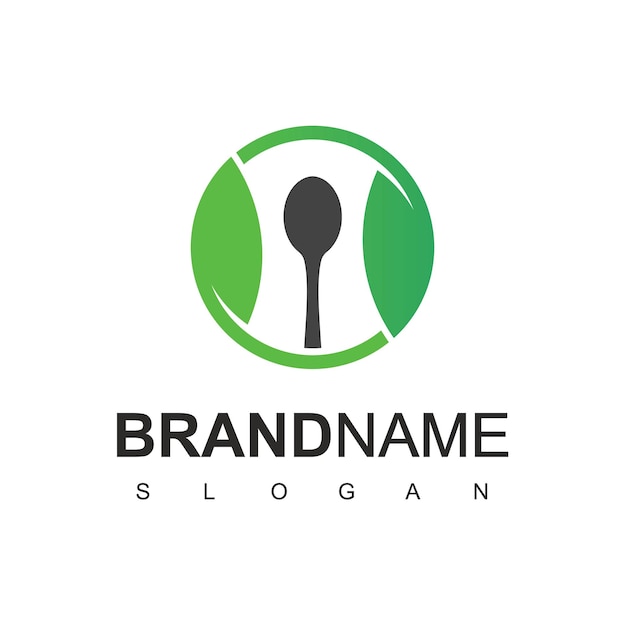Vector vegan food logo design template healthy food concept for restaurant and food product