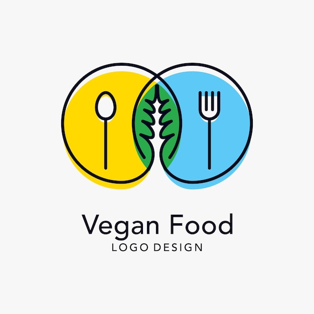 Vector vegan food logo design