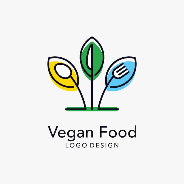 Vector vegan food logo design