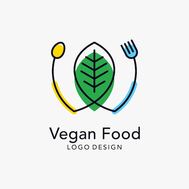 Vegan food logo design