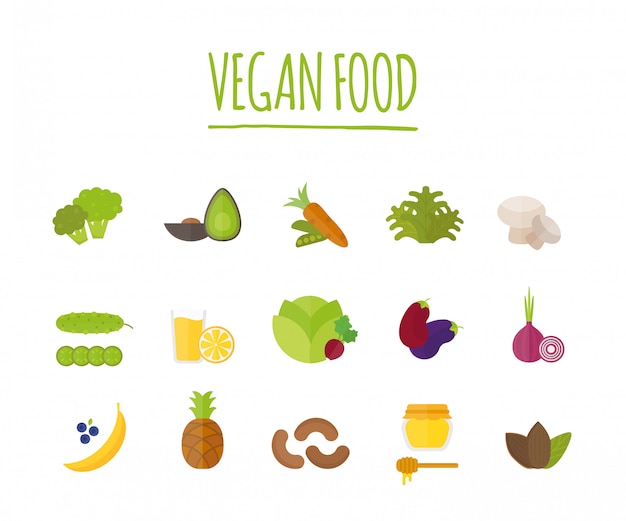 Vegan food vector illustration