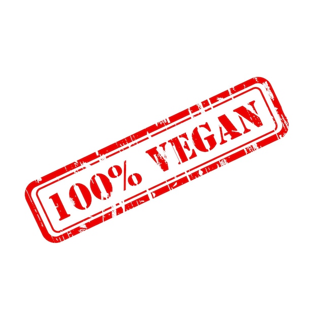 VEGAN grunge stamp sign vector red. Color is easily changed.