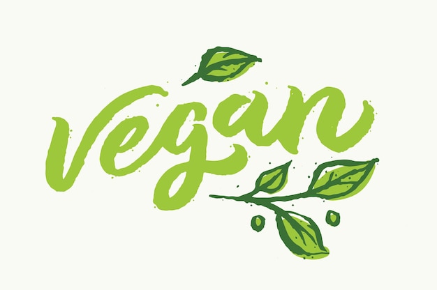 Vector vegan handgeschreven letters voor restaurant-café menu