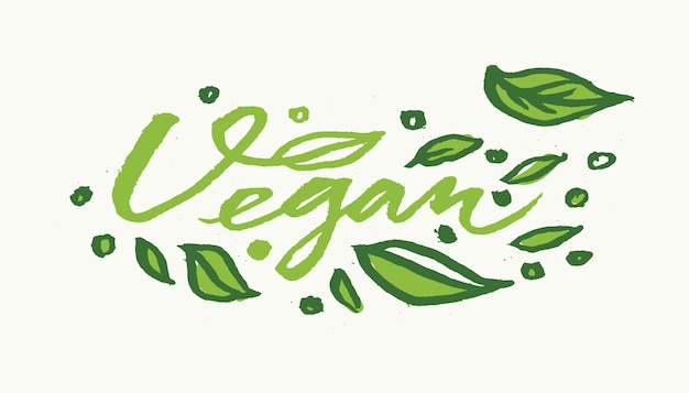 Vector vegan handgeschreven letters voor restaurant-café menu