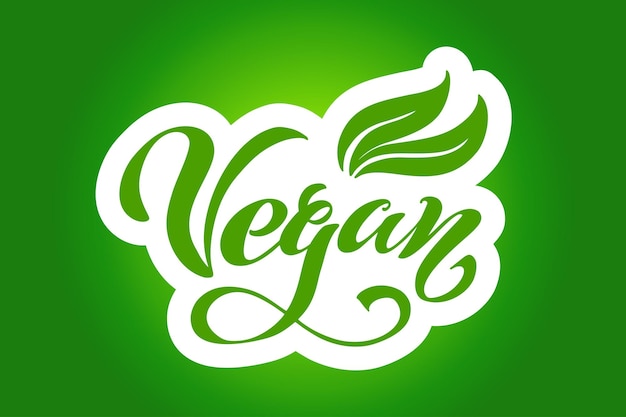 Lettere scritte a mano vegane per il menu del bar ristorante elementi vettoriali per etichette illustrazione vettoriale food design