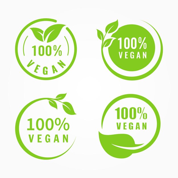 Vector vegan icon set vector illustration