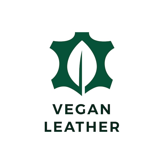 Vegan leather leaf natural logo vector icon illustration