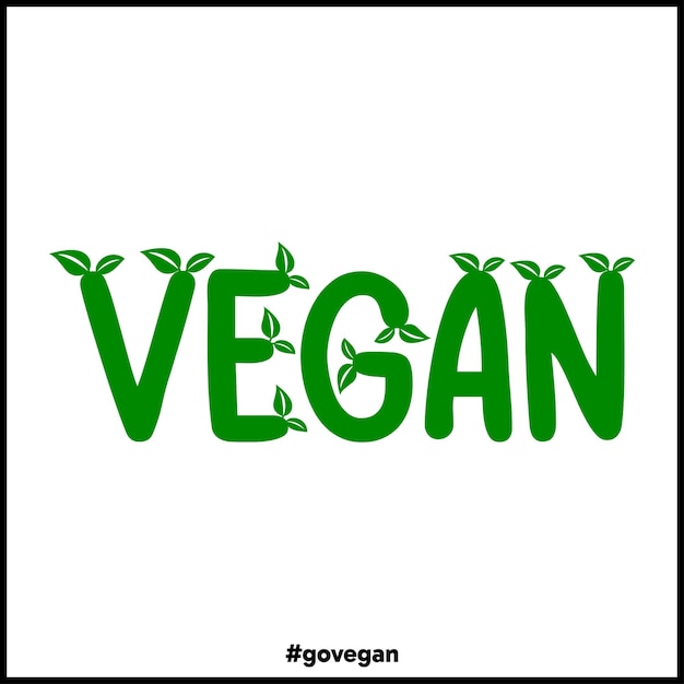 Vettore vegano stile di vita vettoriale immagine logo design