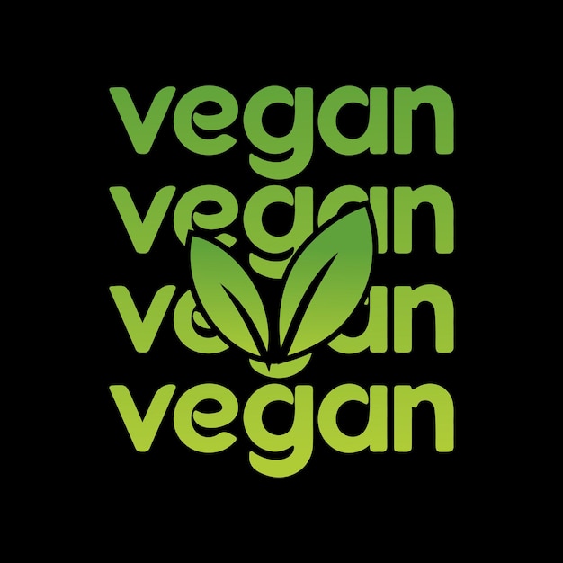 Vettore design della maglietta con logo vegano