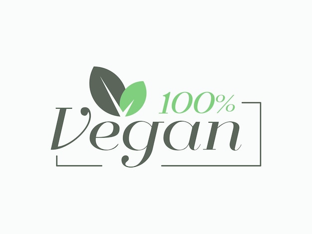 Vegan minimaal logo met tekst