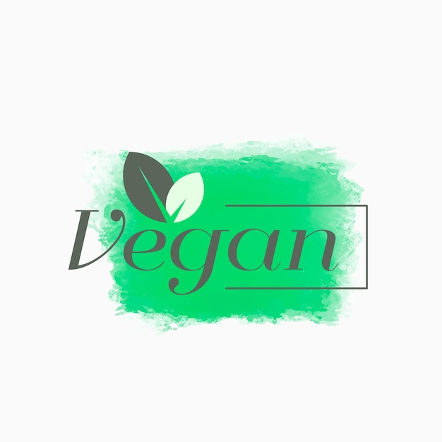 Vegan minimaal logo met tekst