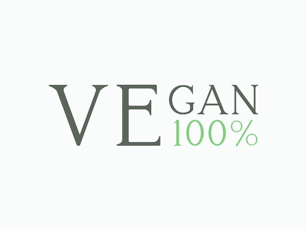 Vegan minimaal logo met tekst