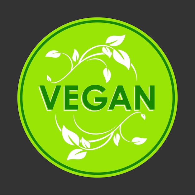 Vegan organic eco vector icon ecology bio flat vector sign green leaf vector illustration