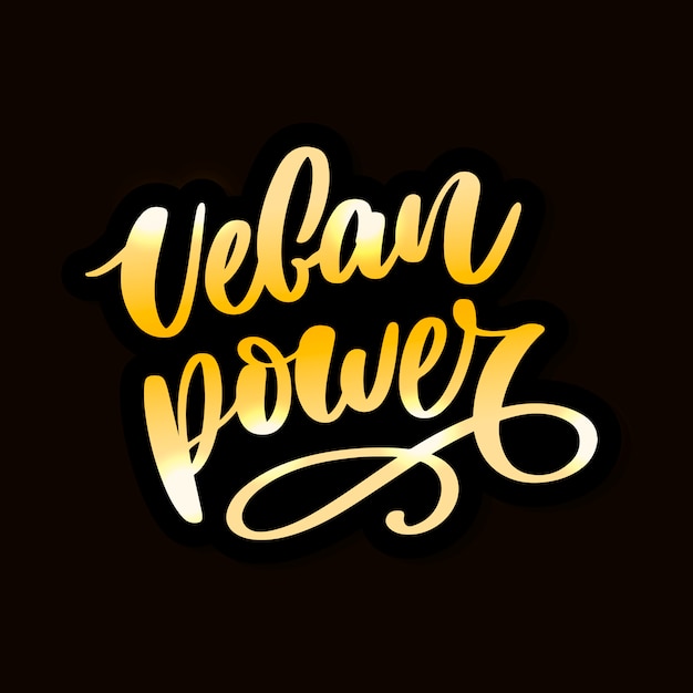 Vegan power tekst belettering