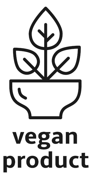 Vegan product symbol Natural diet food label