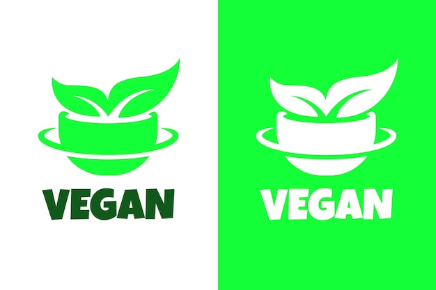 Vegan rice bowl logo design